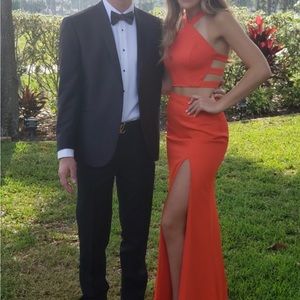 Beautiful Coral 2 piece prom dress